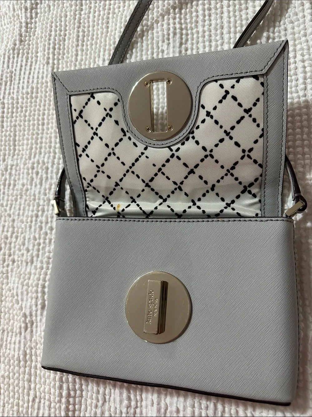 kate spade Gray Crossbody with Silver Turn-Lock